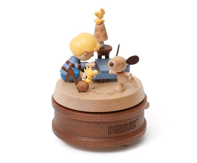 Wooderful life スヌーピー　WOODEN MUSIC BOX Peanuts Snoopy & Schroeder Wooden Music Box | SNPY ONLY