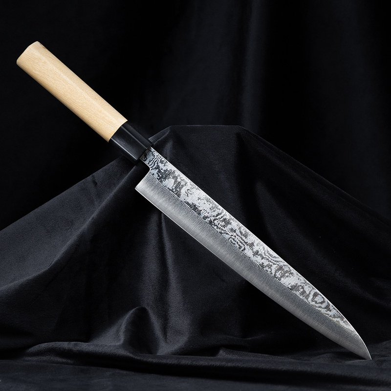 葉添-大馬士革系列 67層9鉻鋼-柳刃/生魚刀-光蠟木(單刃24cm)(右) - 菜刀/刀架 - 其他金屬 
