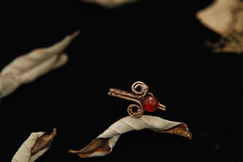 【Series of Crystal】Red agate adjustable ring _ Forest fairy (Can customise) - General Rings - Gemstone 