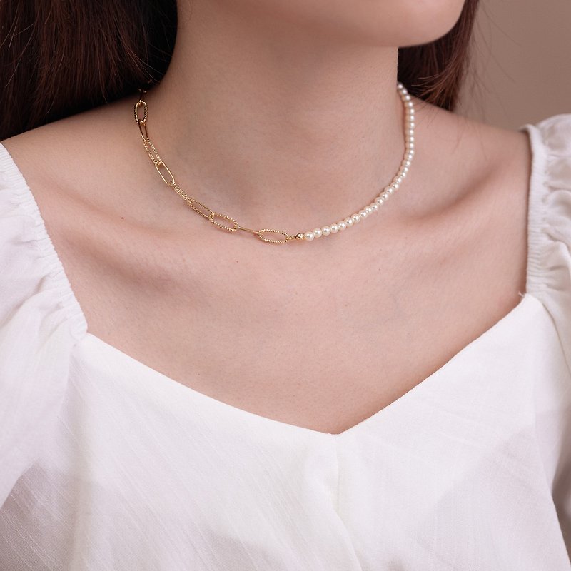 Personality Miss Pearl Necklace/Two Wears - Necklaces - Pearl Gold