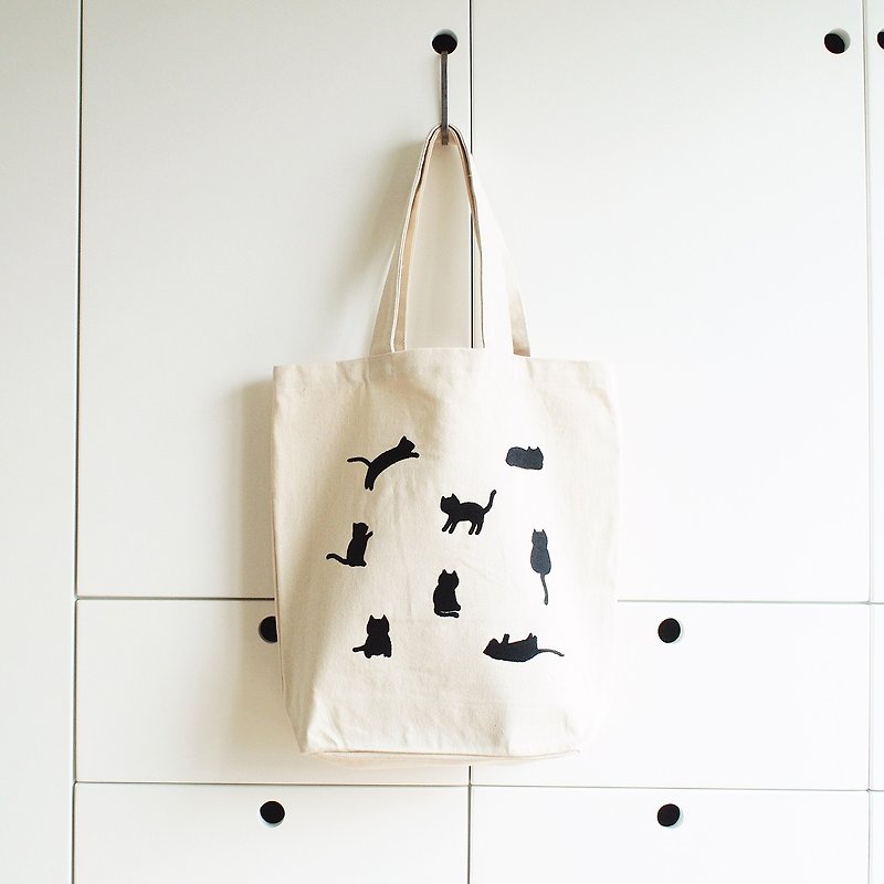 little cats tote bag : natural - Handbags & Totes - Cotton & Hemp White