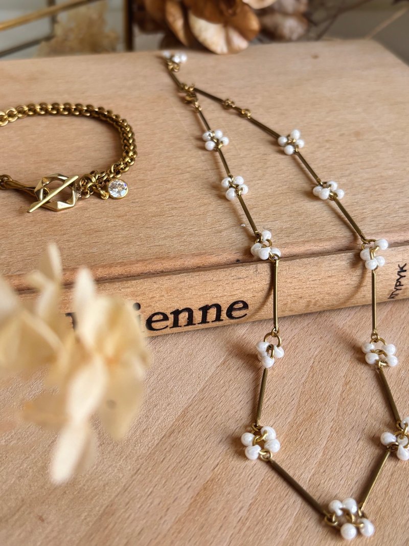 黃銅水滴珠項鍊 頸鍊 鎖骨鍊 3段長度選擇 - 項鍊 - 銅/黃銅 