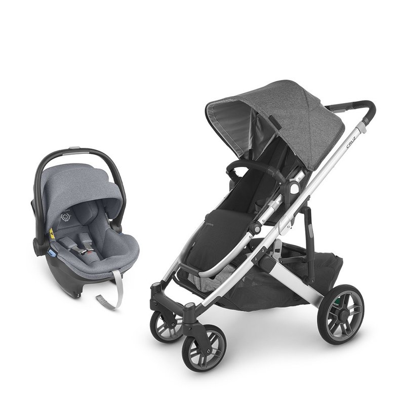 台灣宅配【UPPAbaby】【推車提籃組合】CRUZ V2深灰色+藍灰色提籃 - 嬰兒車/嬰兒推車 - 其他材質 藍色