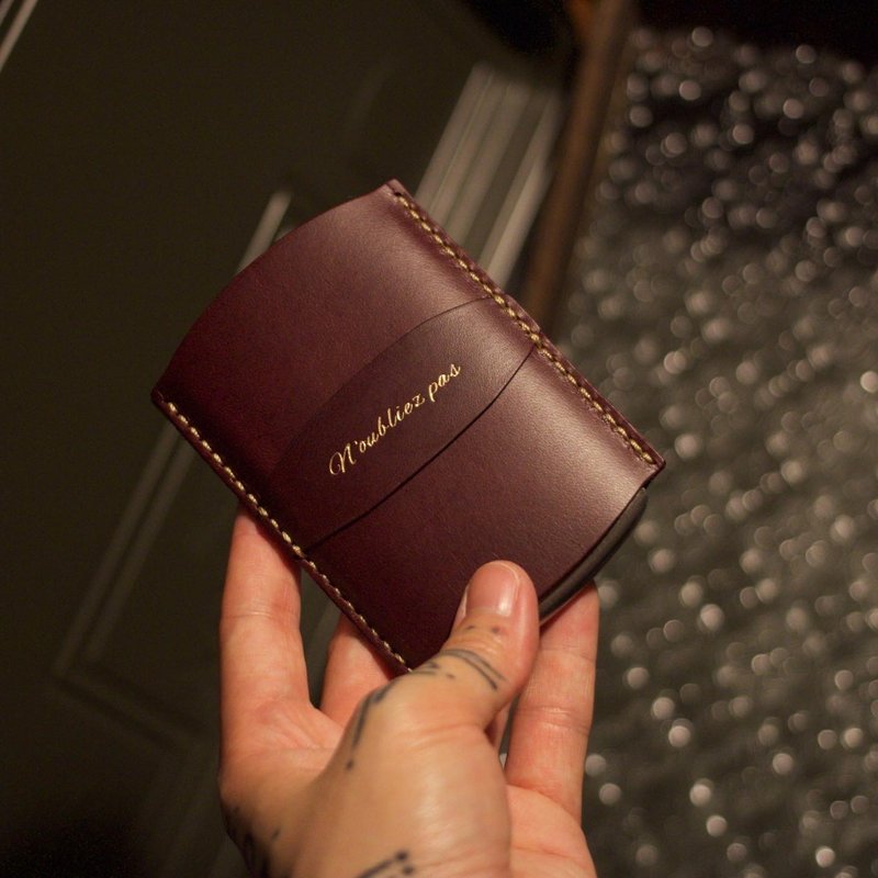 復刻版 Card Holder  - 壓印 (可燙金 / 不燙) - 證件套/識別證套 - 真皮 黑色
