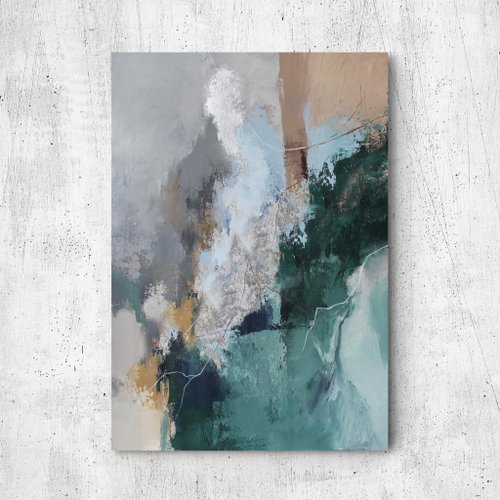 緑の抽象画 2枚セット | 緑の抽象画 | 東西海岸セット - ショップ