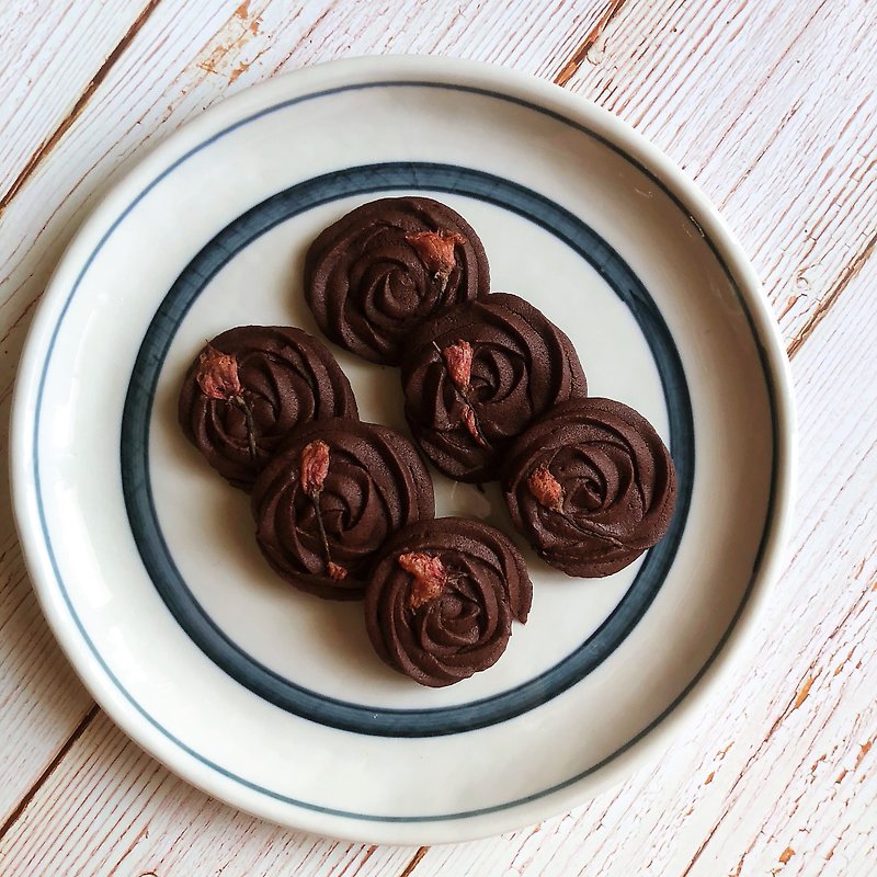Salted Cherry Blossom Chocolate - Handmade Cookies - Fresh Ingredients Brown