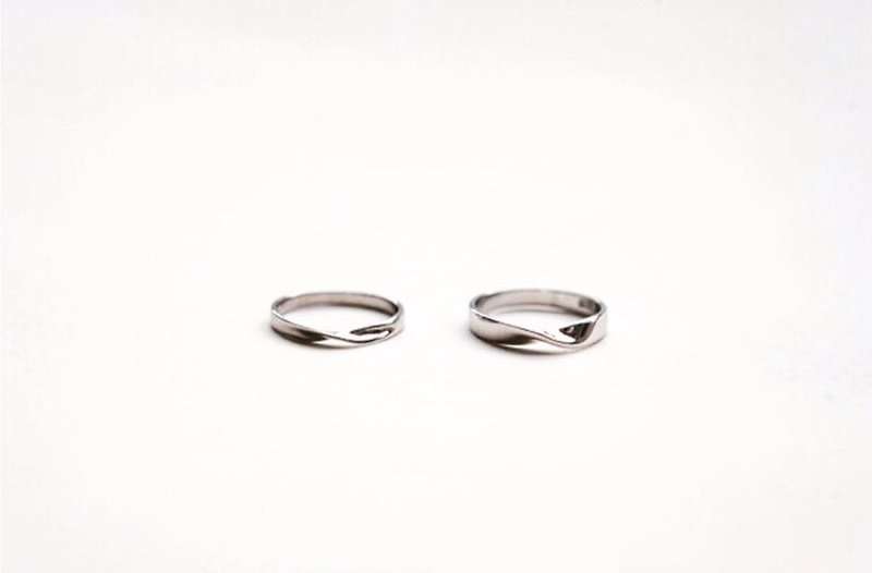 (Single) Infinity Ring 925 Silver Ring Men's Ring Women's Ring - แหวนคู่ - โลหะ สีเงิน