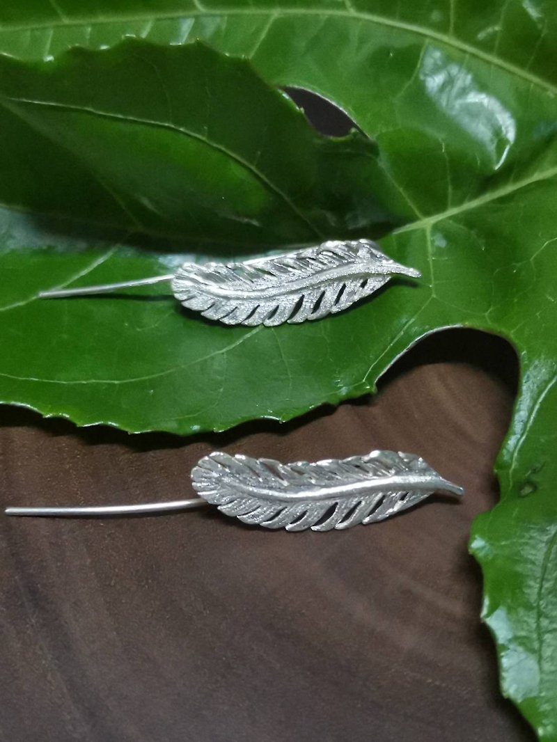 feather silver earings - Earrings & Clip-ons - Sterling Silver 