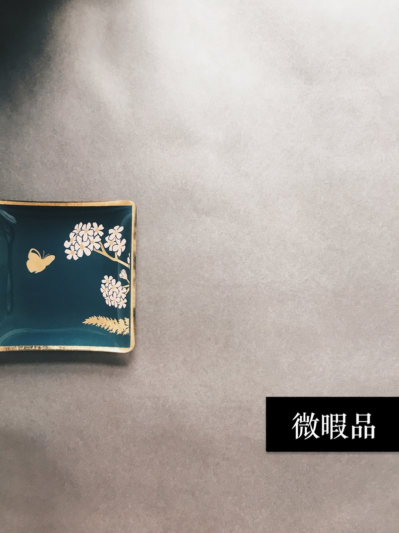 【福袋】惜物計畫微瑕 手工工藝貼箔技法維納斯的治癒方器皿 蝶舞 - 擺飾/家飾品 - 玻璃 金色