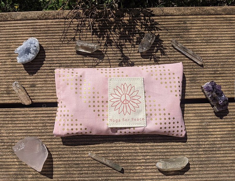 Japanese dot gilding pink energy handmade lavender yoga eye pillow - Pillows & Cushions - Cotton & Hemp Pink
