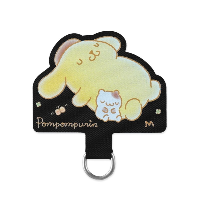 PomPomPurin 布丁狗 慵懶午覺 掛繩片 手機掛繩片 - 手機配件 - 其他人造纖維 黑色