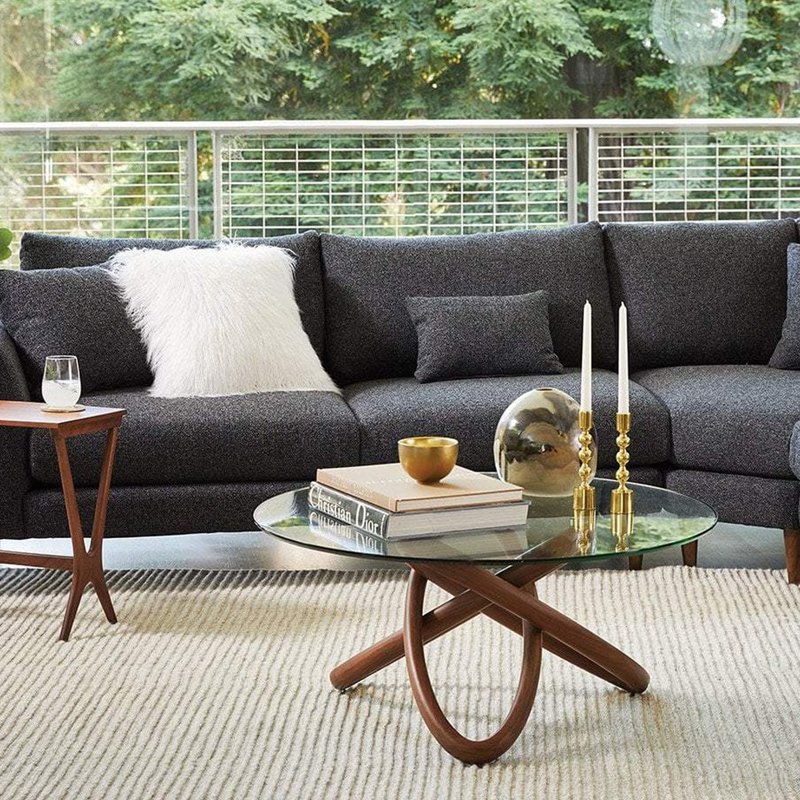 【D3原木家居】Claudia 北美胡桃木玻茶几桌-91cm - 其他家具 - 木頭 