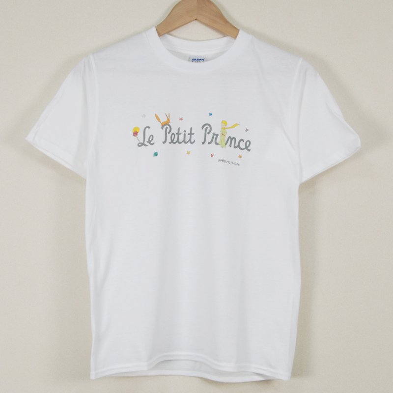 Little Prince Classic Edition Authorization - T-shirt: 【Little Prince LOGO】 children's short-sleeved T-shirt, AA16 - อื่นๆ - ผ้าฝ้าย/ผ้าลินิน ขาว