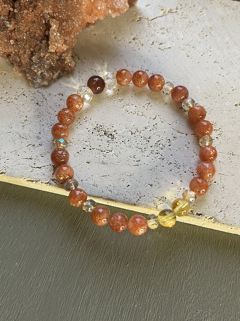 Customized Crystal Bracelet Courage Energy Gold Strawberry Stone/Citrine/Rubellite - Bracelets - Crystal 