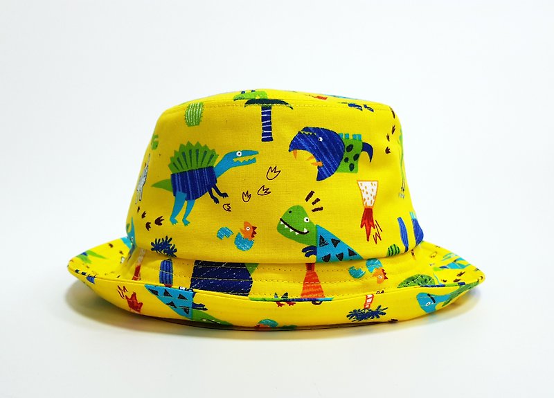 古典的な漁師の帽子 - お母さんは恐竜を持っています＃美式＃街文青#Shade - 帽子 - コットン・麻 イエロー