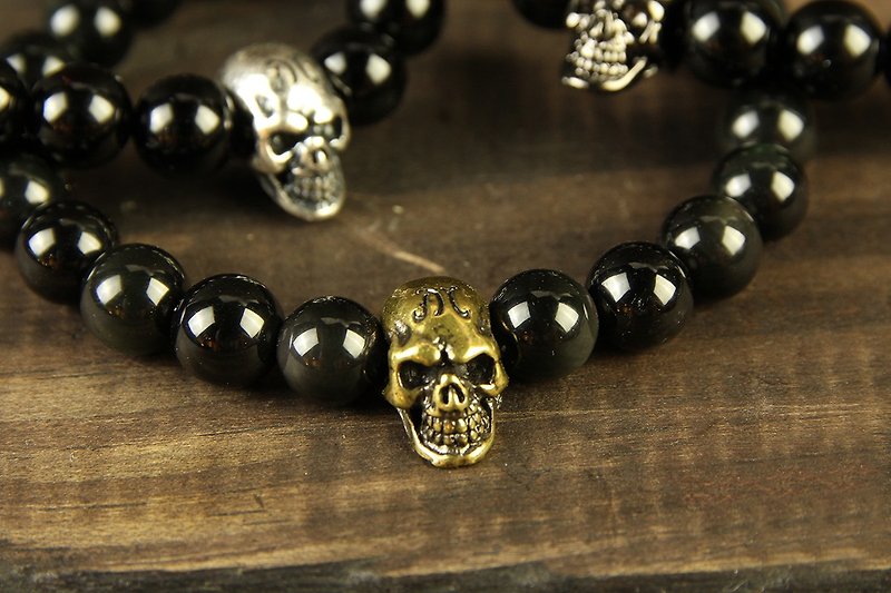 [METALIZE] Skull 8MM beaded bracelet - สร้อยข้อมือ - เครื่องเพชรพลอย 
