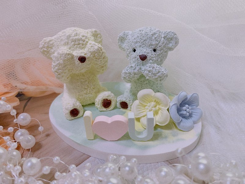 [Customized] Three-dimensional Bear Diffuser Stone Card Holder - Fragrances - Other Materials 