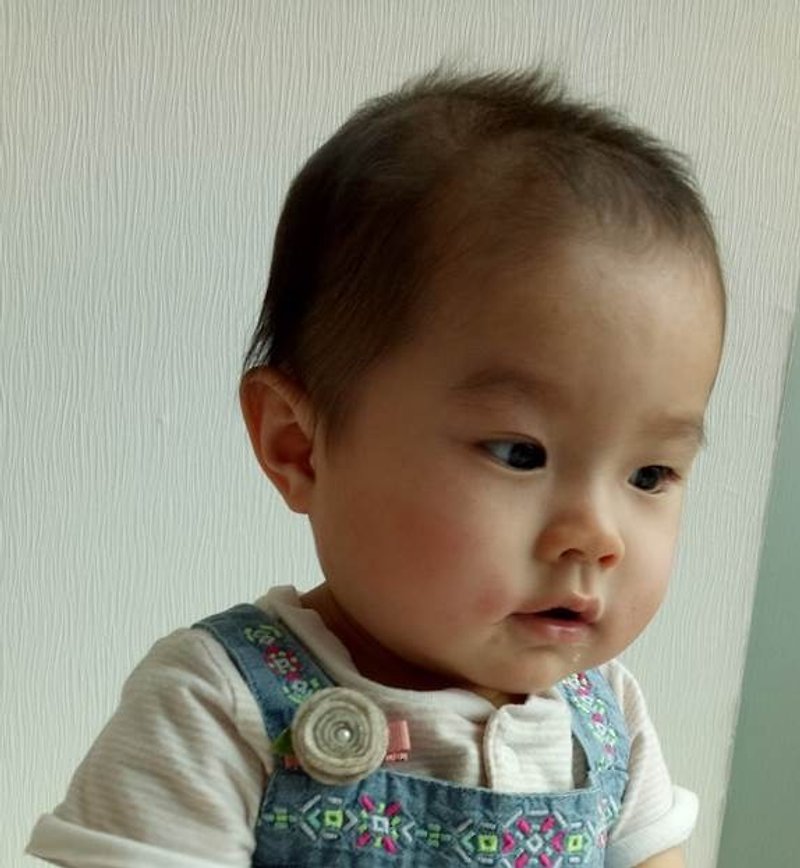 [Gray powder temperament Wenqing chick] Felt hairpins pin hair accessories baby girls parent-child - ผ้ากันเปื้อน - วัสดุอื่นๆ สีเทา
