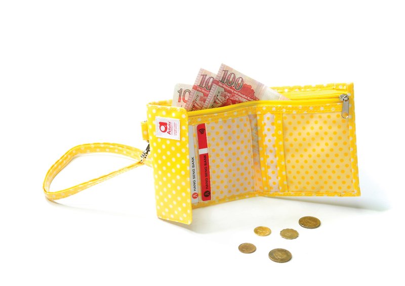 Mizutama travel Allowance wallet with hang strap - Yellow - Coin Purses - Plastic Yellow