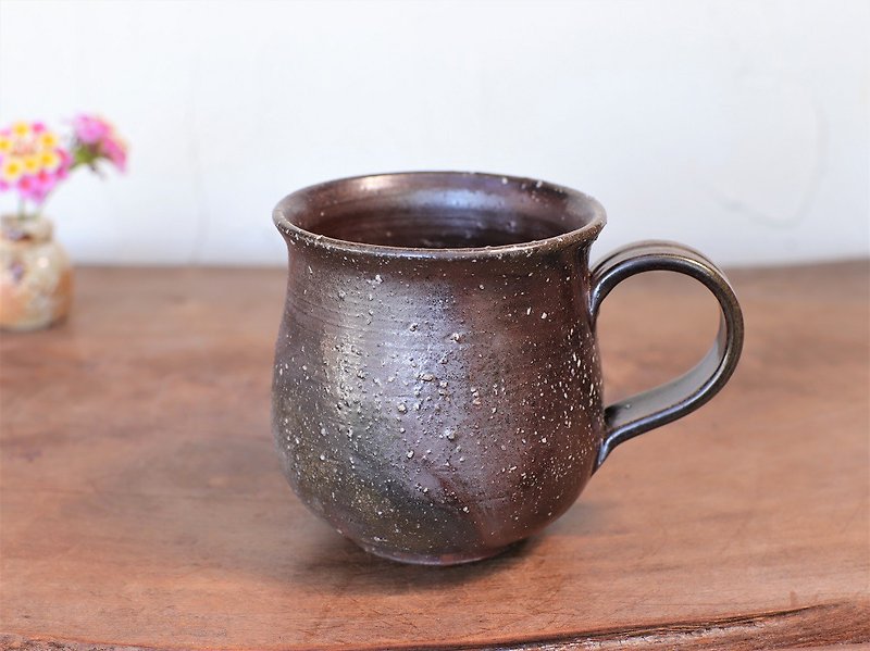Bizen ware coffee cup (large) c8-108 - แก้วมัค/แก้วกาแฟ - ดินเผา สีนำ้ตาล