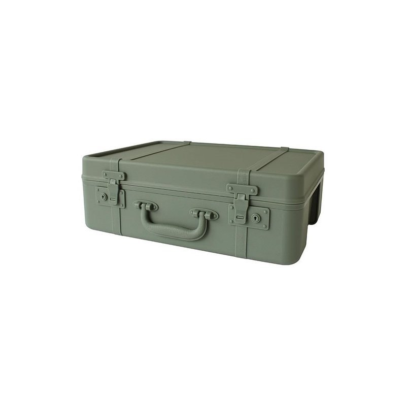 [Hachiman Kasei] TRUNKSTORY Retro Style Luggage Storage Box M Roasted Tea Green - กล่องเก็บของ - พลาสติก สีเขียว