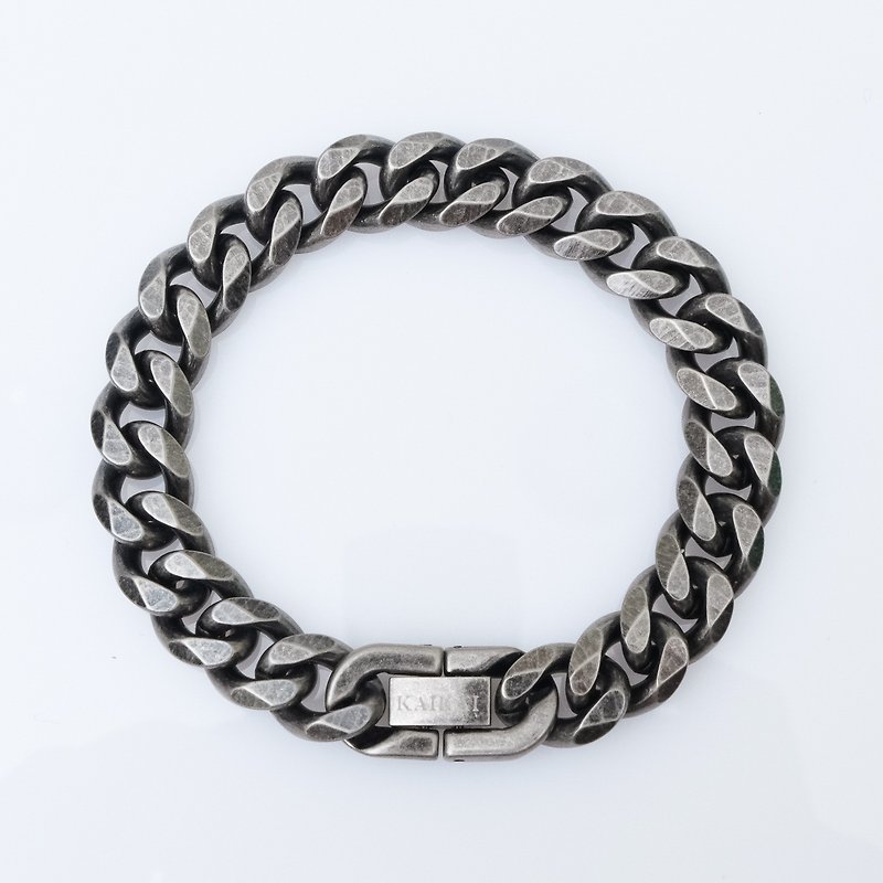 KAIKAI - ReBorn - Logo Titanium Cuban Bracelet - Bracelets - Stainless Steel Silver