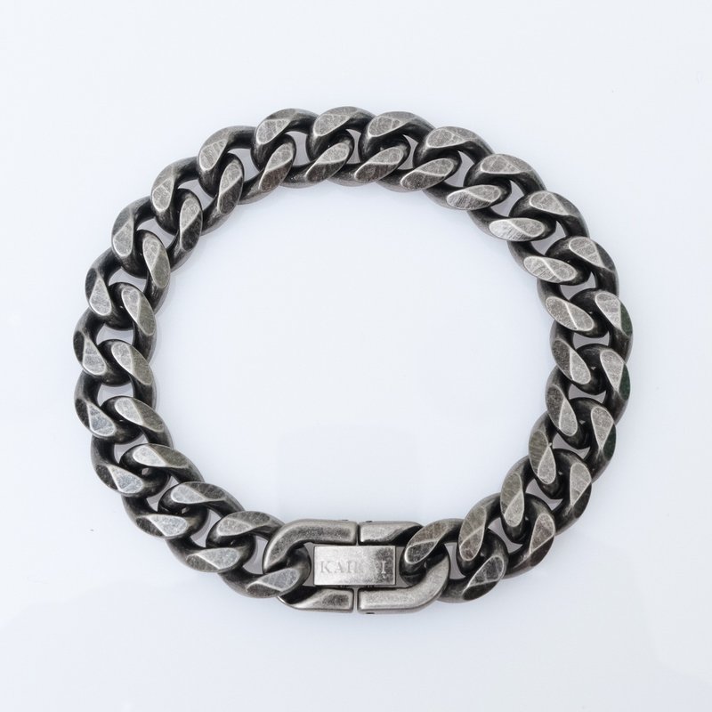 KAIKAI - ReBorn - Logo Titanium Cuban Bracelet - สร้อยข้อมือ - สแตนเลส สีเงิน