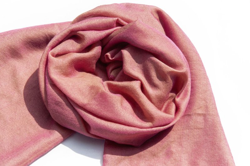 Cashmere woven cashmere scarf wool silk shawl ring velvet shawl - two colors - ผ้าพันคอถัก - ขนแกะ สึชมพู