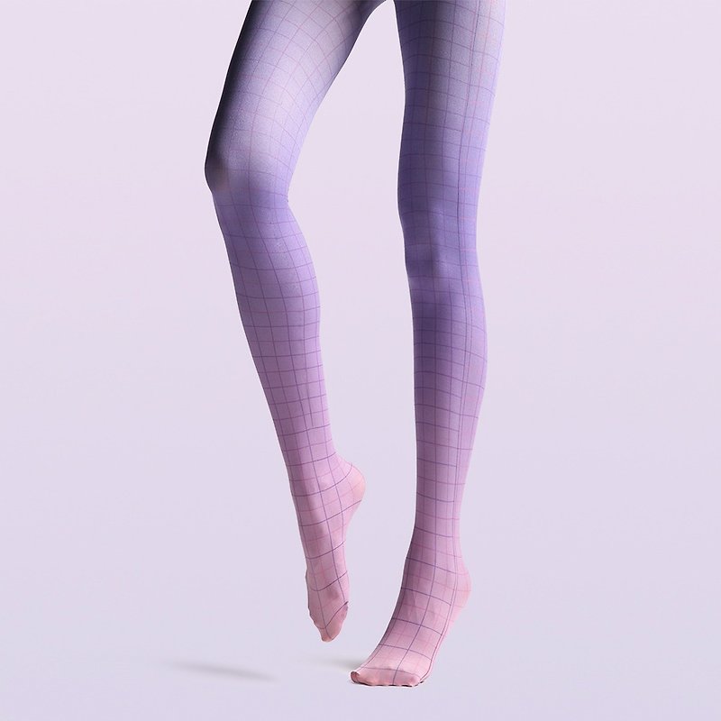 viken plan 設計師品牌 連褲襪 棉襪 創意絲襪 圖案絲襪 曲格 - 襪子 - 棉．麻 