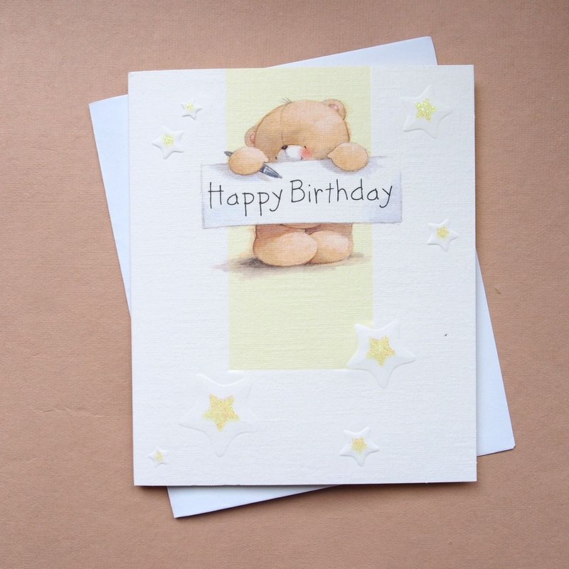 精典永遠的朋友熊【Hallmark-ForeverFriends卡片 生日祝福】 - 卡片/明信片 - 紙 多色