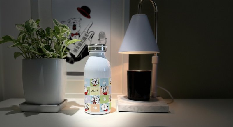 聖誕特惠價-Q Family-狗狗-牛奶罐保溫瓶 - 保溫瓶/保溫杯 - 不鏽鋼 白色