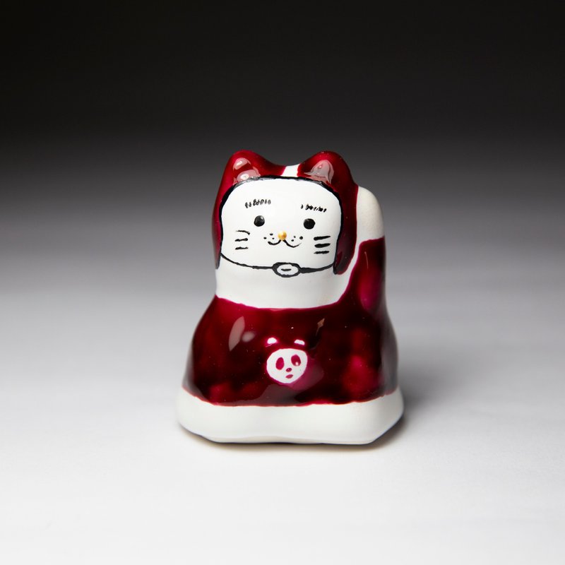 街頭開運招財貓-外送員(安全帽版) - 擺飾/家飾品 - 陶 白色