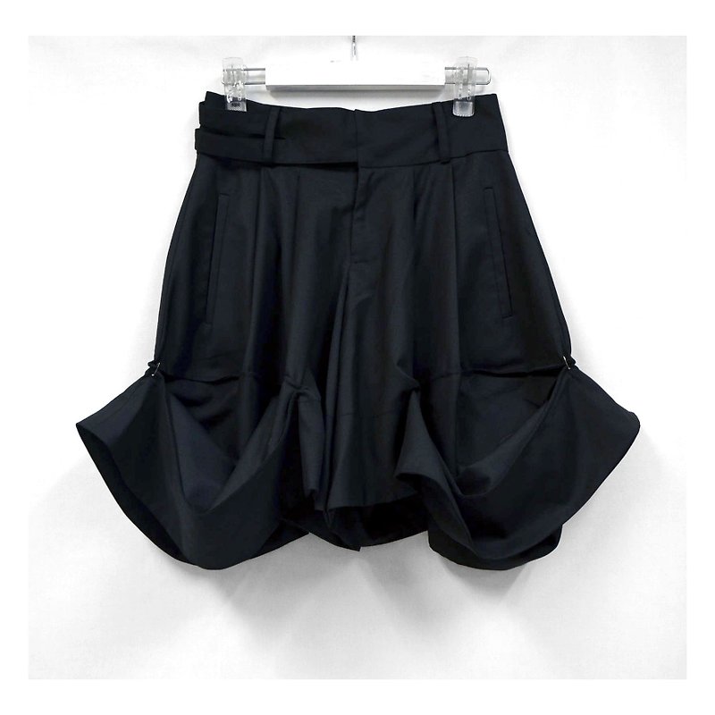 TIMBEE LO黒のスカートのズボンは、スーツの生地を長めにすることができます - パンツ レディース - ポリエステル グレー