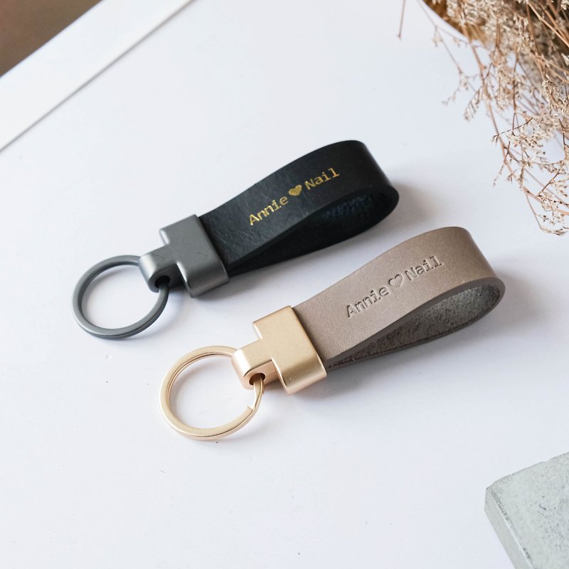 [Graduation Gift]///Free Engraving///French Fashion Leather Keychain - ที่ห้อยกุญแจ - หนังแท้ หลากหลายสี