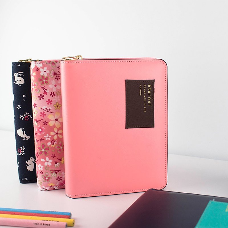 Officially sold A6/50K zipper storage bag / book cover / book cover - Book Covers - Other Materials Pink