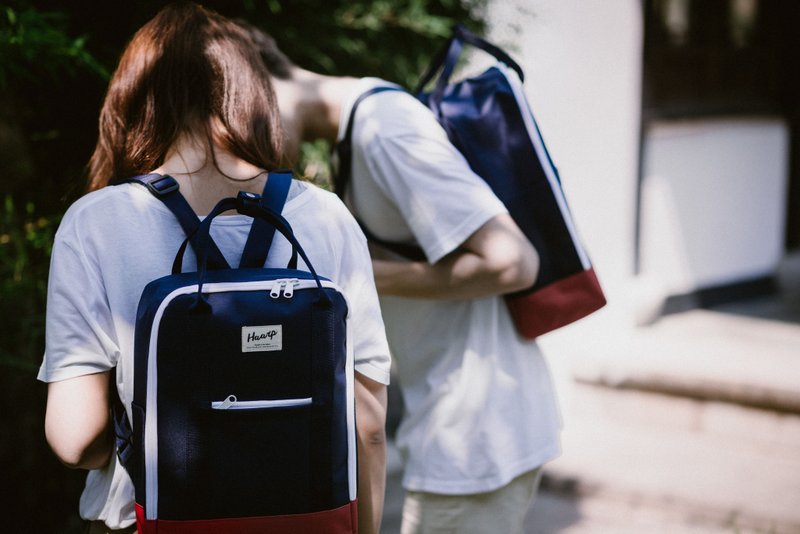BACKPACK Navy / Red - 後背包/背包/書包 - 聚酯纖維 藍色