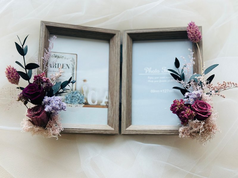 Mysterious Purple Everlasting Flower Memorial Photo Frame - Picture Frames - Plants & Flowers Purple