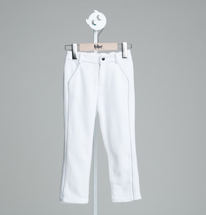 正裝西裝褲(白) - 男/女童長褲/短褲 - 棉．麻 白色
