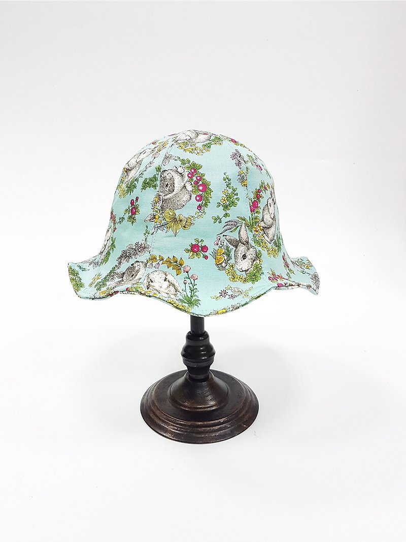 Tulip Flower Hat - English Rabbit (Blue) #花帽 - Hats & Caps - Cotton & Hemp Multicolor