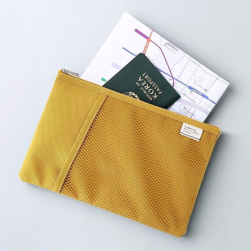 Livework leisure double-layer folding multi-purpose storage bag V2- mustard yellow, LWK56337 - Toiletry Bags & Pouches - Nylon Yellow