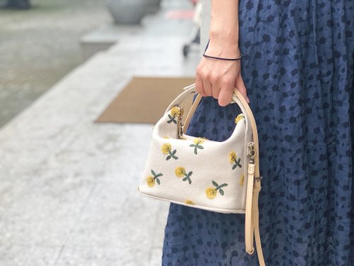 静物花 かわいい刺繡花新鮮な立体小さな四角いバッグポータブル