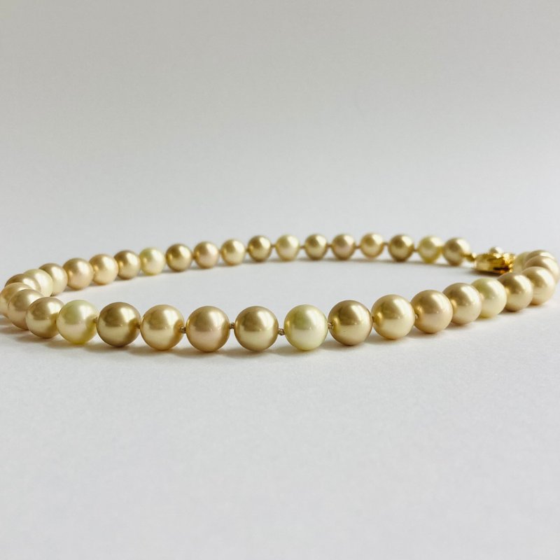 ガラスmixパールオールノットネックレス/10mm約44cm/ゴールドmix/G/made in japan - ネックレス - ガラス ゴールド