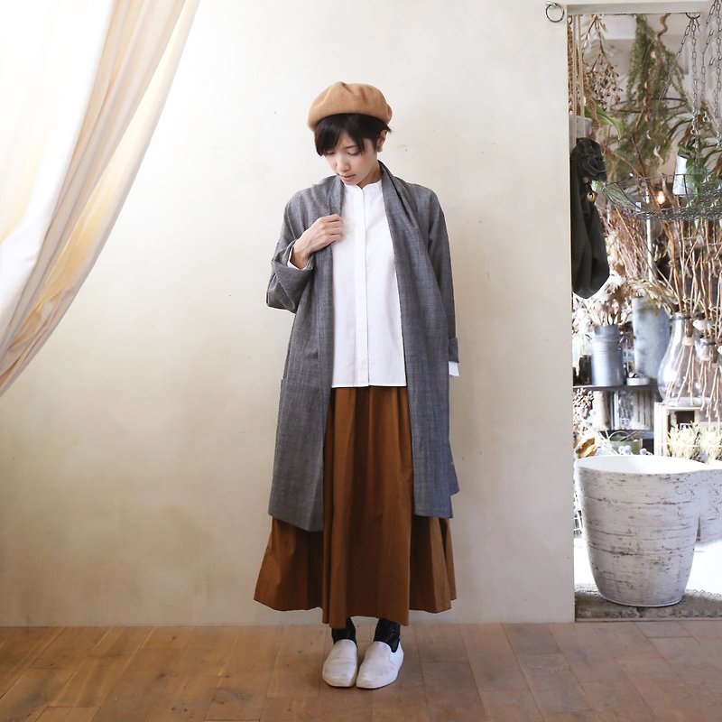 Washable wool long coat DG · Unisex - Men's Sweaters - Other Materials Gray