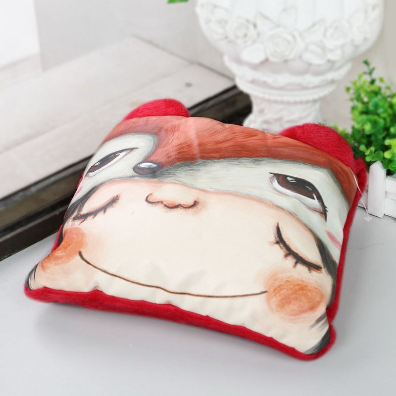 Stephy Designer  Cute Red Fox Art Design Printed Blanket / Cushion / Pillow 3in1 - ผ้าห่ม - เส้นใยสังเคราะห์ 