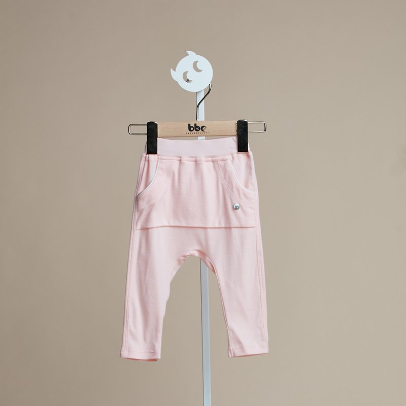 運動風大口袋長褲(粉\藍) - 其他 - 棉．麻 粉紅色