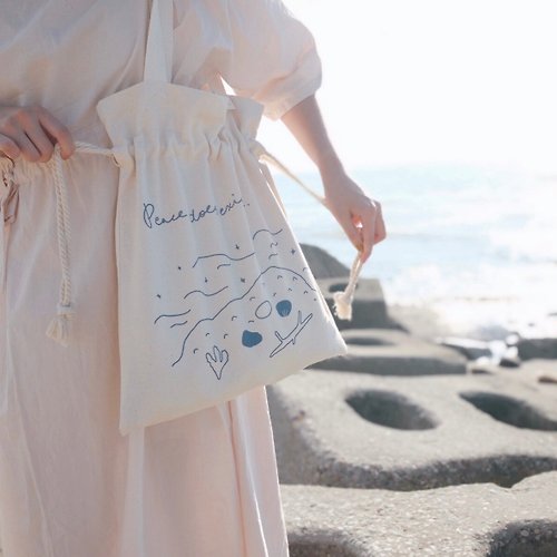 Peace Does Exist drawstring tote bag - Shop Bunny Planettt Messenger Bags &  Sling Bags - Pinkoi