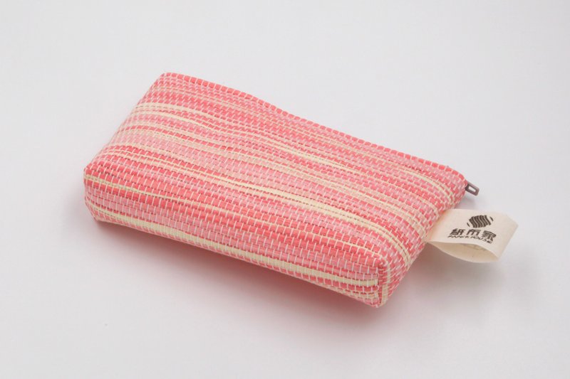 [Paper cloth home] Coin purse corrugated powder paper thread knitting - Coin Purses - Paper Pink