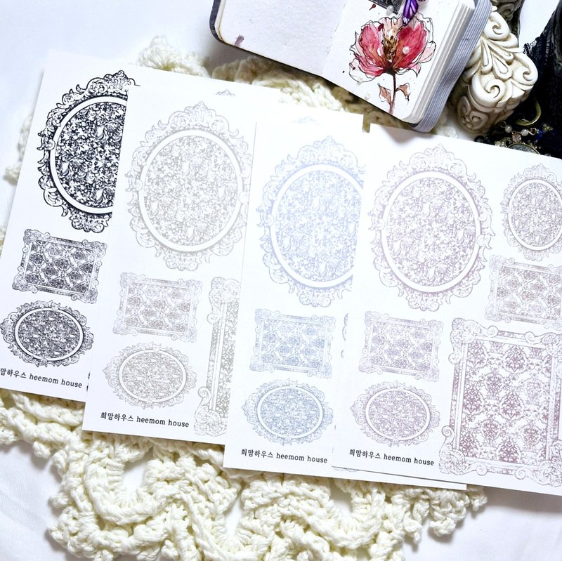 Antique Frame paper-shaped paper - 貼紙 - 紙 白色