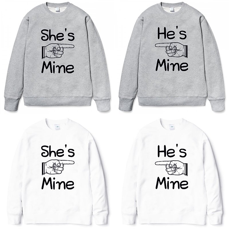 He's(She's) Mine University T Brushed Neutral Edition 2 Colors He (She) is My Valentine's Day Gift for Chinese Valentine's Day Couple Wenqing Art Design Text Wedding - เสื้อผู้หญิง - ผ้าฝ้าย/ผ้าลินิน หลากหลายสี