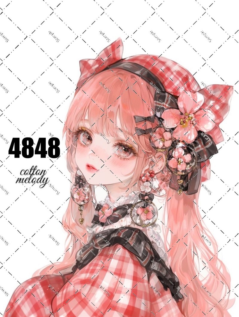 original sticker no.4848 人物ステッカー オリジナルステッカー オリジナル人物ステッカー 装飾ステッカー cotton melody - 貼紙 - 紙 
